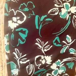 Alfani Teal and White Floral Swim Sarong